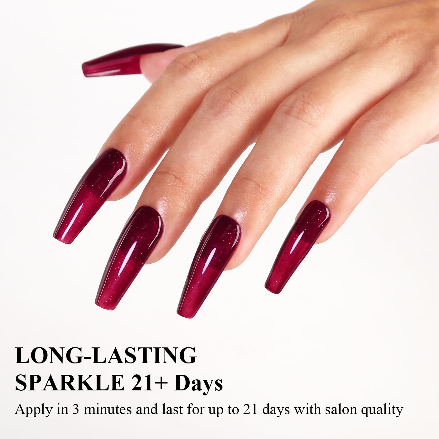 Imtiti Glitter Gel Nail Polish, Burgundy Red Iridescent Glitter Gel Polish Cherry Red Diamond Shimmer Sparkle Soak Off UV LED Nail Gel Polish Autumn Winter Gel Polish Manicure Gel Nail Kit 10ML-Velvo Beauty