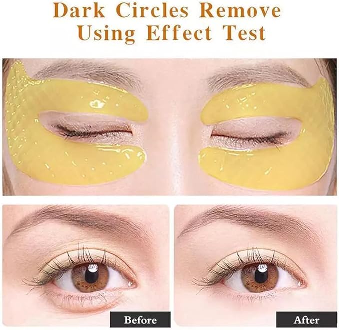 Gold Hydrogel Eye Mask Collagen Crystal Eye Mask Patches Anti-Aging Under Eye Pads - Reduce Wrinkles,Puffy Eyes,Dark Circles,Eye Bags - Moisturizer Eye Contour Mask, Improve Skin Elasticity | 5 Pairs-Velvo Beauty