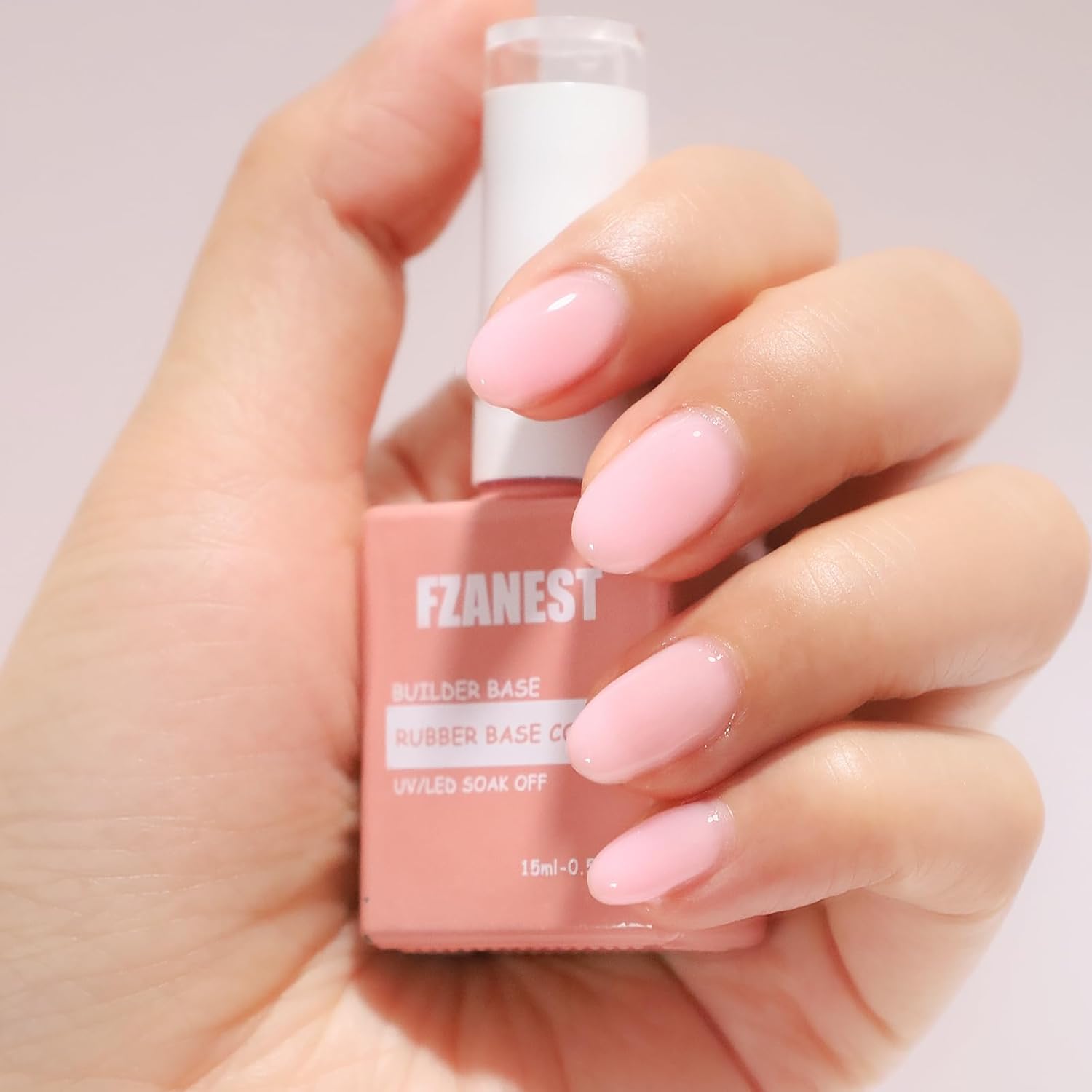 FZANEST Rubber Base Builder Gel For Nails, Sheer Color Gel Polish Elastic Rubber Base Coat For Nail Thickening Extension 15ml (Baby Pink)-Velvo Beauty