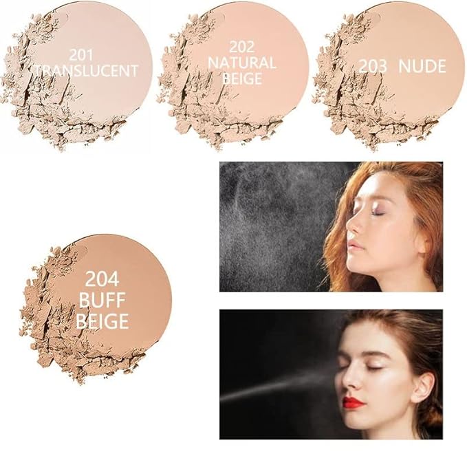 2 Pack Matte Face Powder, Control Oil Brighten Skin Color Cover Blemish Makeup Face Setting Setting Powder Foundation。205# Golden Beig-Velvo Beauty