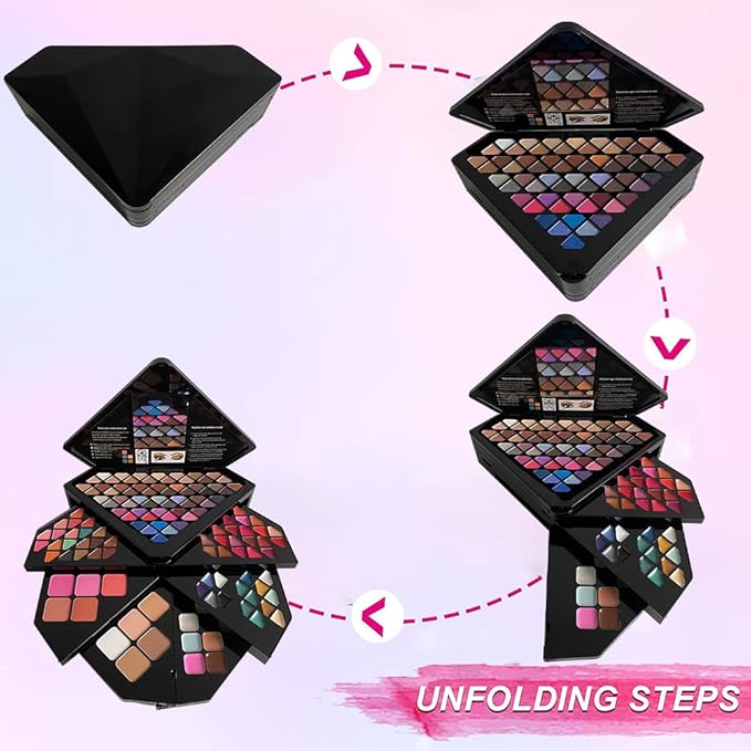 130 Color All In One Makeup Gift Set for Women Professional Makeup Kit Include 80 Eyeshadow, 20 Lipstick,15 Eyebrow Gel,5 Blusher,5 Contour & 5 Conclealer Makeup Palette Kit-Velvo Beauty