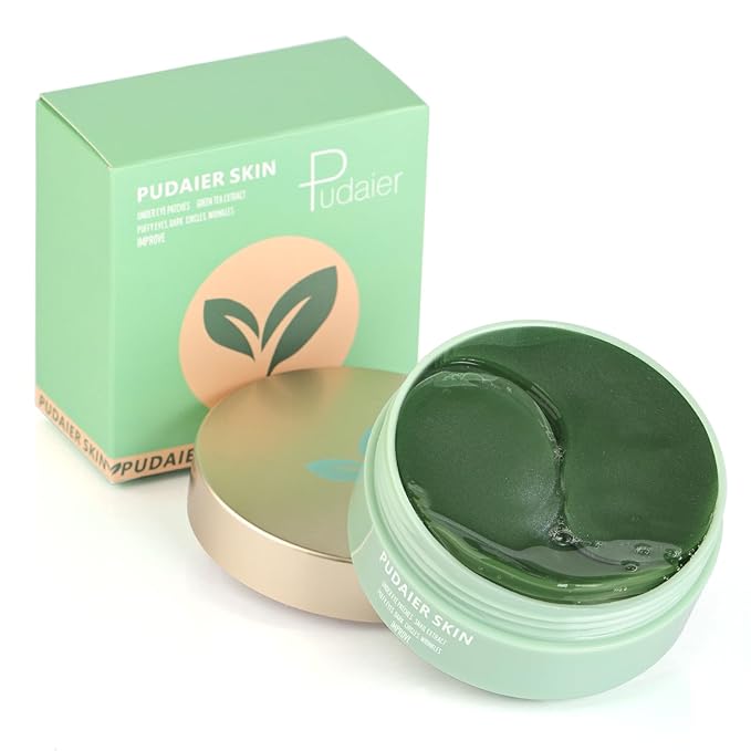 Under Eye Patches for Puffy Eyes, Dark Circles and Wrinkles, 60 Pcs Eye Masks with Rose, Snail and Green Tea Extract to Refresh Your Eye Skin (Green Tea Extract)-Velvo Beauty