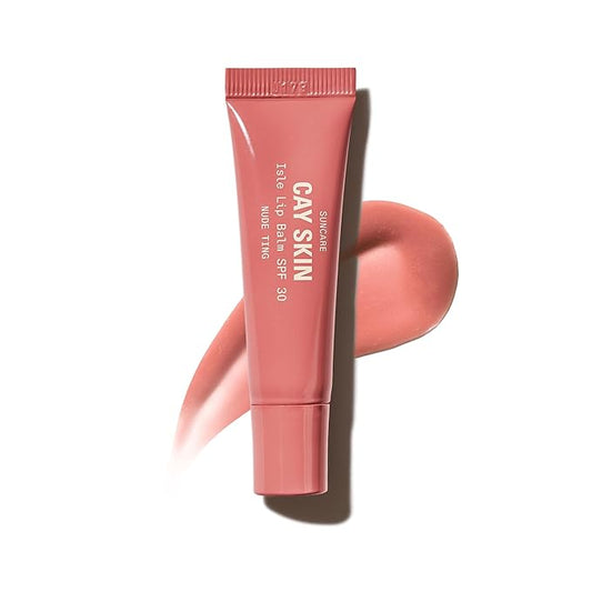 Cay Skin Isle Lip Balm SPF 30 – High Shine, Hydrating + Sheer Lip Gloss in Vanilla Brown Sugar Flavor – Formulated with Natural Ingredients for All Skin Tones – Nude Ting-Velvo Beauty