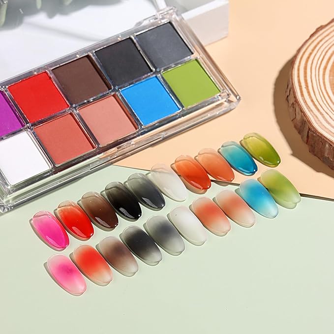 10 Colors Solid Neon Phosphor Nail Powder Set Fluorescent Gradient Iridescent Pigment Powder Glitter Dust Kit for Gel Polish Nail Art Decorations-Velvo Beauty