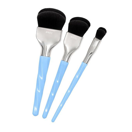 Bdellium Tools Professional Makeup Brush - Blue Double Dome Blender 3pc Brush Set-Velvo Beauty