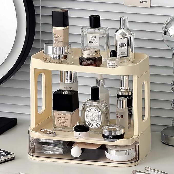 3-Tier Desk Organizers & Dispensers，Mail Holder for Office Desk Organization，Kitchen Spice Rack or Bathroom Countertop Organizer, Gift for Teachers, Classmates, and Friends (Beige)-Velvo Beauty