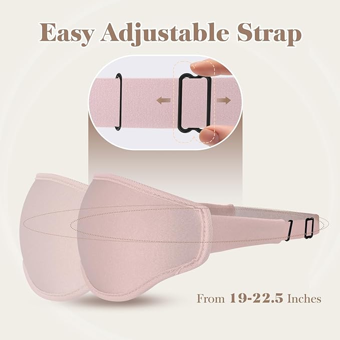 3D Cooling Eye Mask Sleep Mask for Men & Women, 100% Pressure-Free & Light Block-Out Eye Mask for Sleep with Easy Adjustable Strap, Night Eye Cover for Travel, Pink-Velvo Beauty