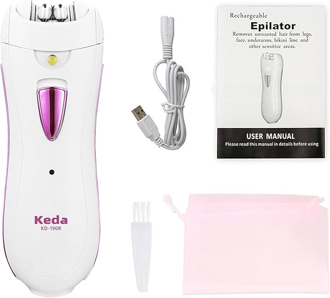 Smooth Glide Epilators Hair Removal for Women, Rechargeable Epilator, Portable Glamorous Skin Epilator for Women Face with LED Light, Hair Removal Device for Armpits/Bikini Line/Chin/Arms/Legs-Velvo Beauty