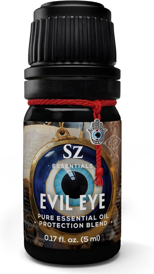 Evil Eye Protection Pure Essential Oil Blend - All-Natural Oils for Spells, Cleansing, Amulets & Rituals - Safeguard Against Negativity Evil & Harm -Therapeutic Grade & Vegan (5ml)-Velvo Beauty