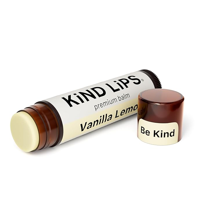 Kind Lips Lip Balm - Nourishing & Moisturizing Lip Care for Dry Lips with Shea Butter, Beeswax & Vitamin E | Vanilla Lemon Flavor | 0.15 Oz (Single Tube)-Velvo Beauty