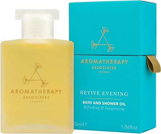 Aromatherapy Associates Revive Evening Bath and Shower Oil – Natural Hydrating Oil with 3 Essential Oils to Refresh Mind, Body, and Spirit (1.86 oz)-Velvo Beauty