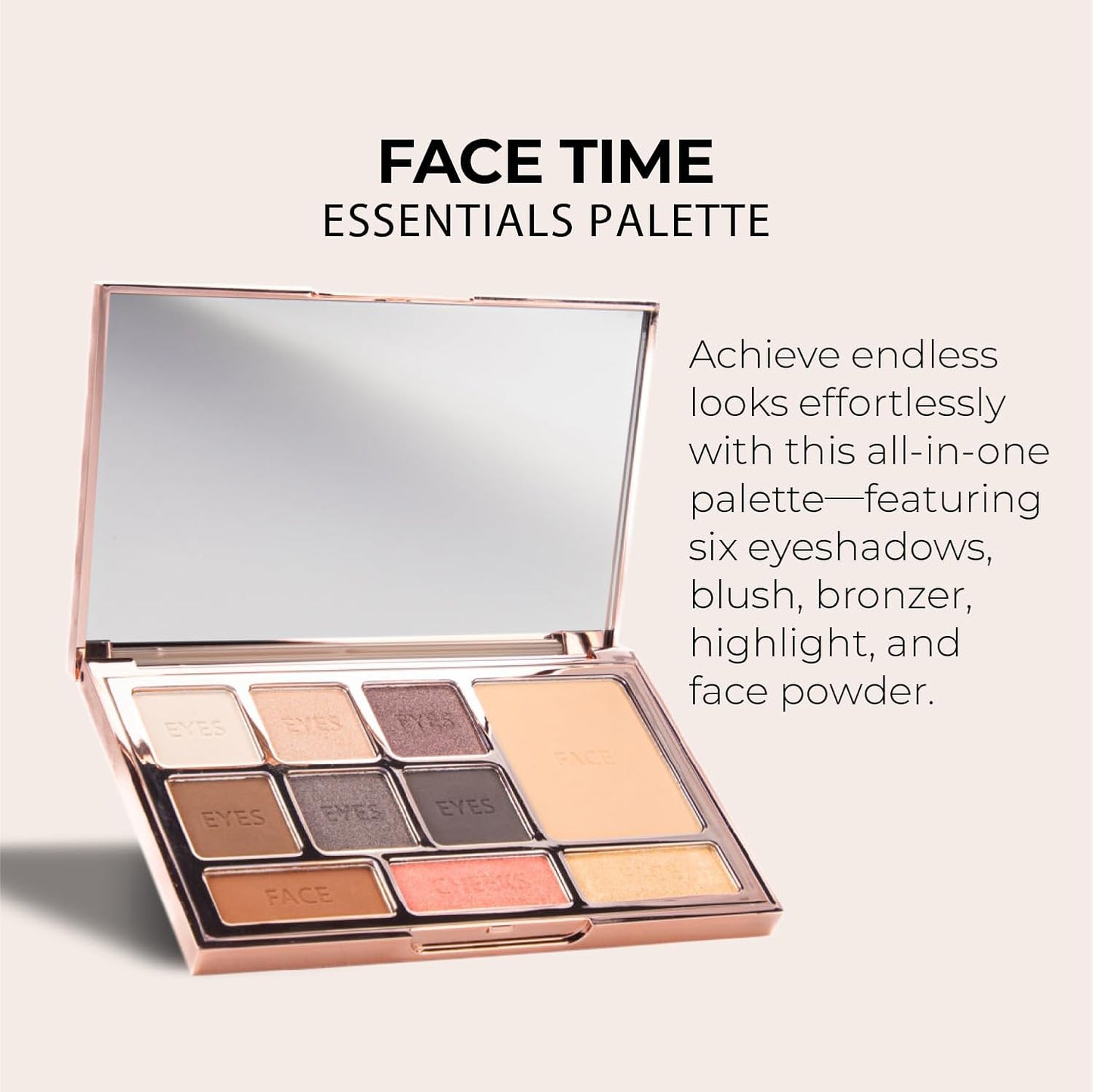 LUMINESS Face Time Essentials Face Palette - Includes Bronzer, Blush, Highlighter, Face Powder and 6 Eyeshadows - Highly Pigmented, Long-Wearing Makeup Palette - Silky Smooth, Easy to Blend-Velvo Beauty