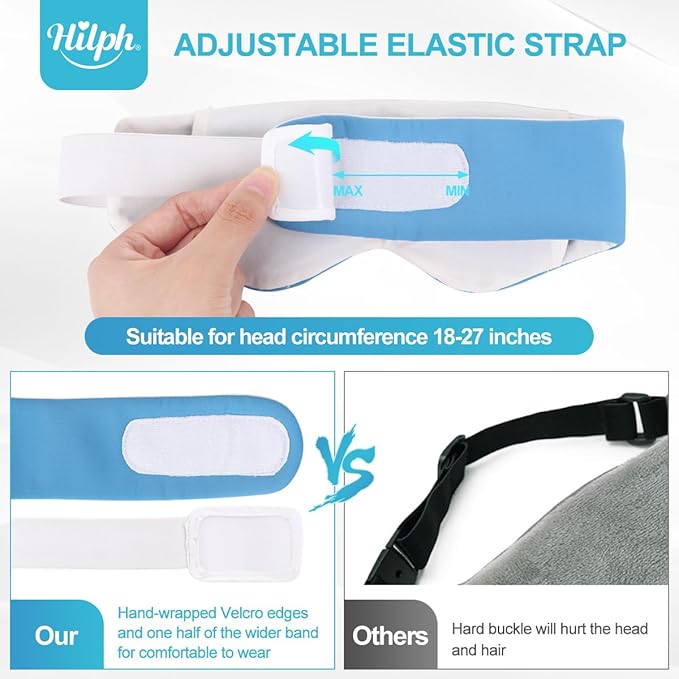 Hilph Microwave Warm Eye Mask for Dry Eyes, Heated Eye Mask Moist Heat Warm Eye Compress for Blepharitis, Styes, Tired Itchy Eyes, Eye Strain, Fatigue Eye Treatment (Blue)-Velvo Beauty