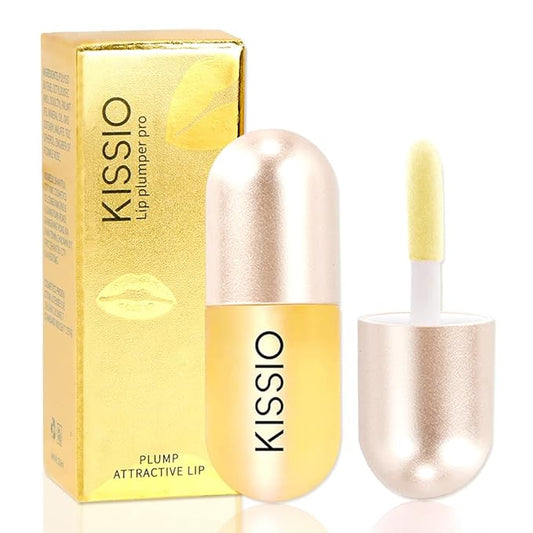 KISSIO Lip Plumper,Day Lip Plumper,Lip Enhancer,Plant Extracts Plumping Lip Serum,Lip Plumping Balm,Moisturizing Clear Lip Gloss for Fuller Lips and Hydrated Beauty Lips 5.5ml (06 Clear)-Velvo Beauty