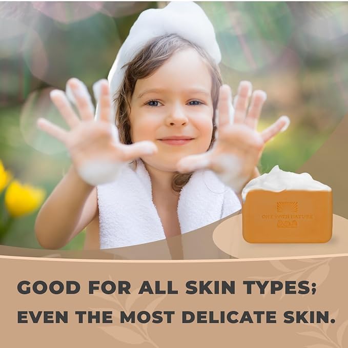 One With Nature Dead Sea Salt Turmeric Soap 4oz 3-Pack – Purifying and Exfoliating Soap Bar with Dead Sea Minerals and Turmeric for Face & Body, for Men & Women-Velvo Beauty