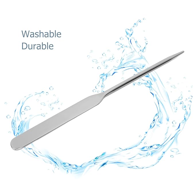Stainless Steel Makeup Spatula, Liquid Foundation Spatula Stainless Steel Ergonomic Nail Art Stirring Tool Makeup Artist Makeup Tool-Velvo Beauty