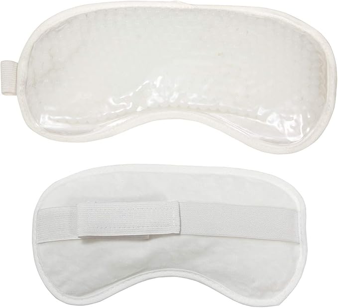 Cooling Eye Mask Reusable Gel Eye Mask for Puffy Eyes,Ice Eye Mask Cold Eye Mask Frozen with Plush Backing for Headache,Migraine,Stress Relief-Color White-Velvo Beauty