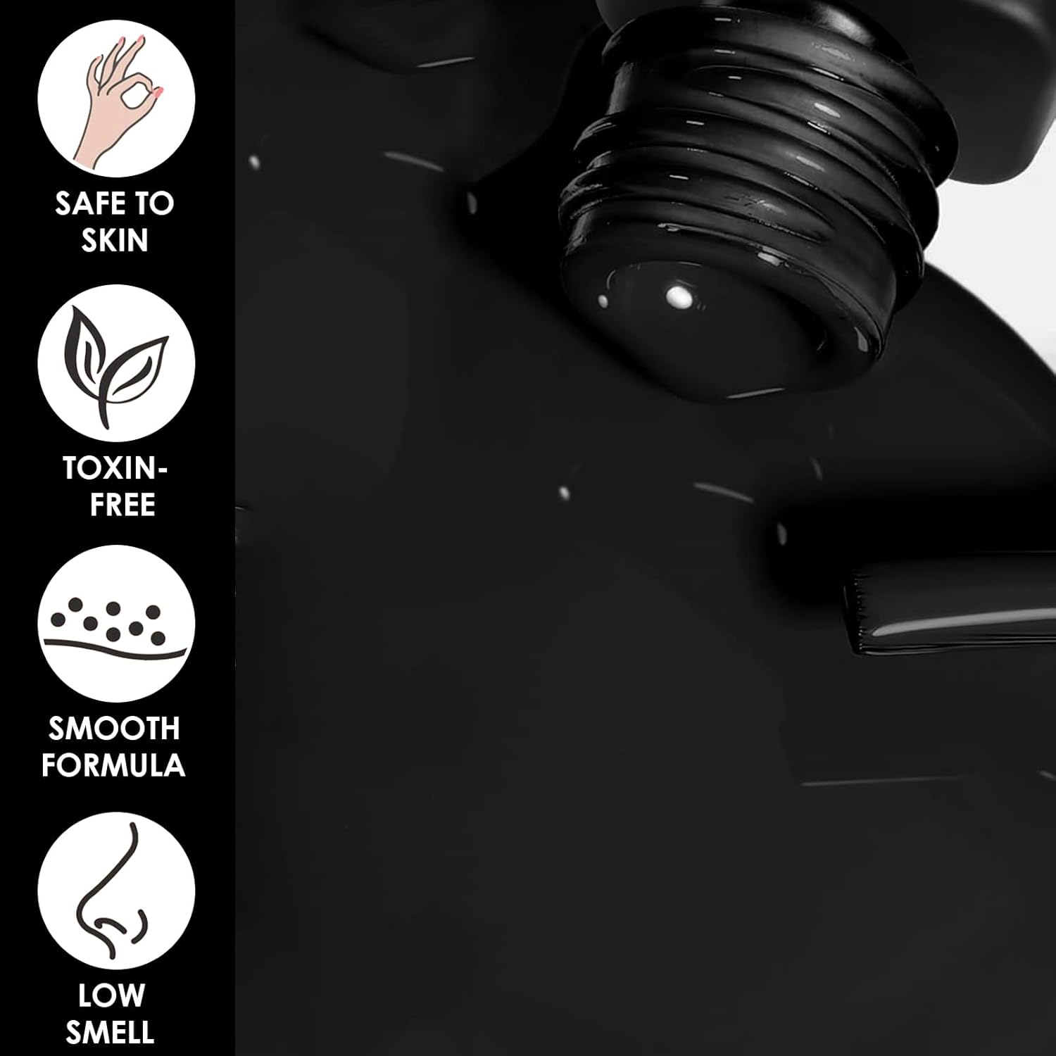 NovaCharm 12ml Black Matte Nail Polish, Quick Dry Nail Lacquer for Nail Art Varnish, Mist Effect Matte Finish Velvet Nail Polish, Silky Velvet Fingernail Polish For Women Girls Manicure DIY at Home-Velvo Beauty