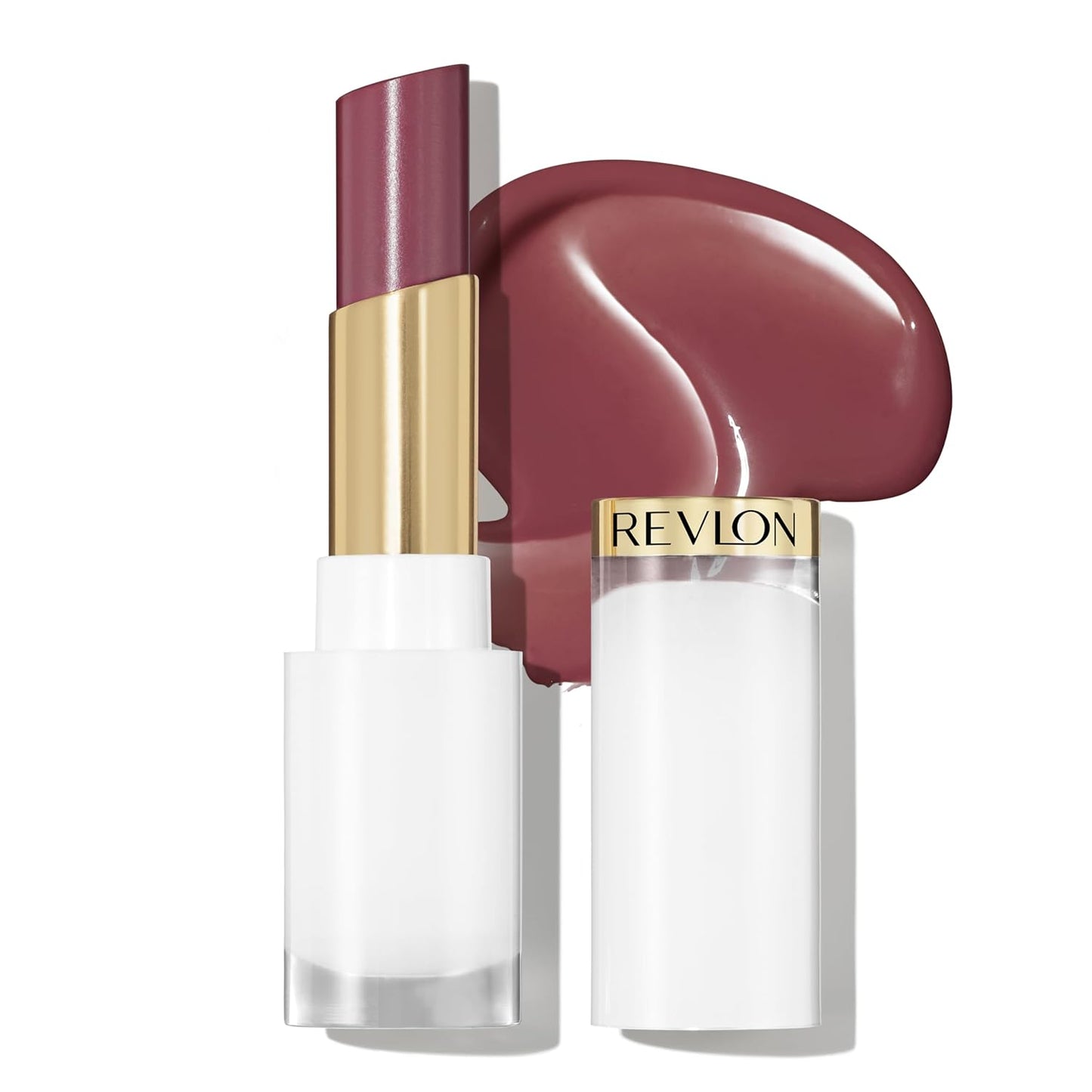 REVLON Super Lustrous Glass Shine Balm, Hydrating Tinted Lipstick, Sheer, Glossy Shiny Finish, 007 Glazed Mauve, 0.11 oz-Velvo Beauty