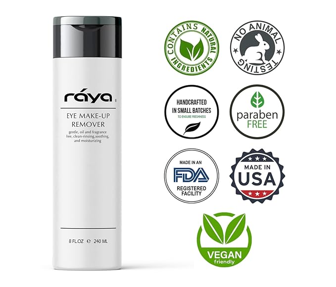 Raya Eye Make-Up Remover 8 oz (105) | Oil-Free, Make-Up Removing Cleansing Fluid | Gently Removes Non-Water-Proof Mascara | Great For Sensitive Skin-Velvo Beauty