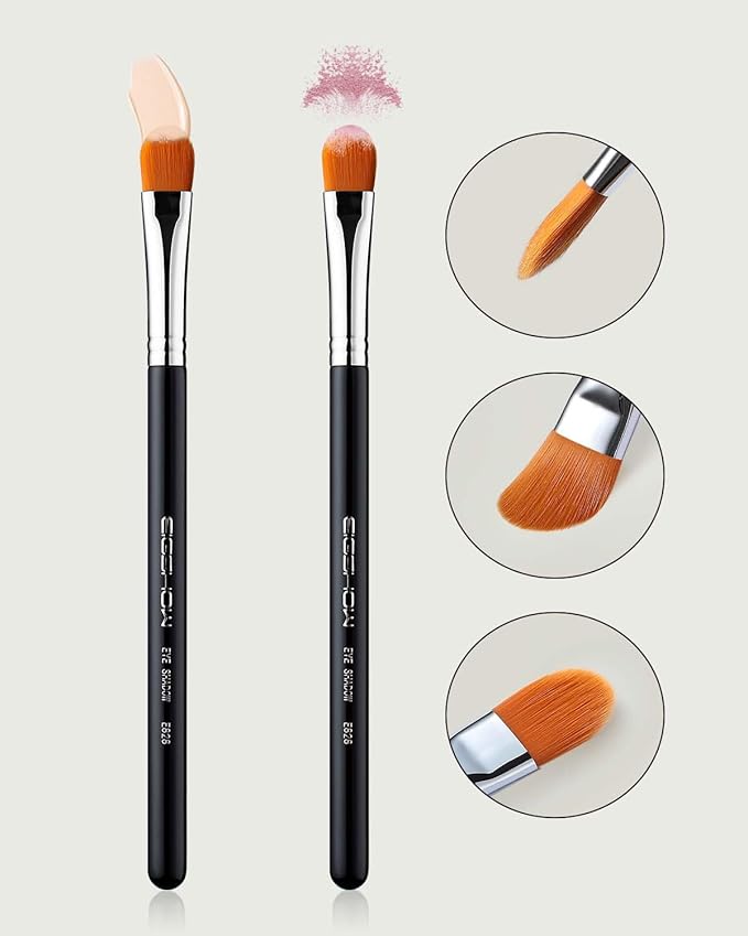 Concealer Brushes, EIGSHOW Eyeshadow Primer Brush for Concealer, Blending, Eyeshadow - Professional Tools for Applying Cream, Liquid Shadows and Eye Primer Base (E828 2piece)-Velvo Beauty