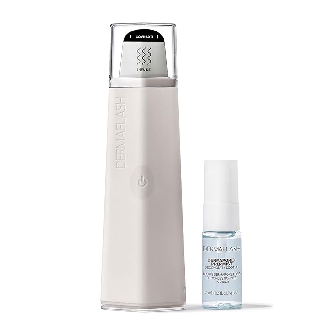 DERMAFLASH DERMAPORE+™ Ultrasonic 2-in-1 Pore Extractor and Serum Infuser, Stone-Velvo Beauty