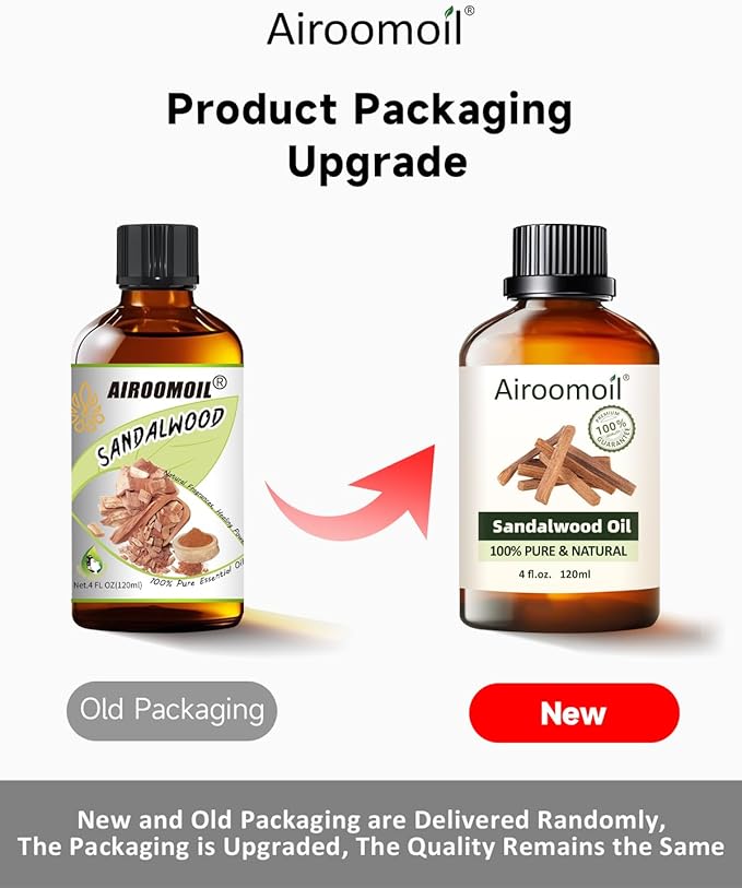 Pure Sandalwood Essential Oil, 100% Pure Natural Sandalwood Essential Oil, Premium Grade Essential Oils for Diffusers for Home, Skin, Care Massage, Soap Making, Aromatherapy, 4 Fl Oz | 120ml-Velvo Beauty