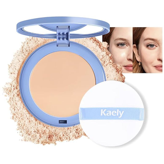 evpct Kaely Oil Control Pressed Face Powder, Get Smooth Flawless Fine Lines and Lightweight Finishing Foundation, Control Shine Long Lasting Waterproof Face Setting Powder Cosmetic, 06 Vanilla-Velvo Beauty
