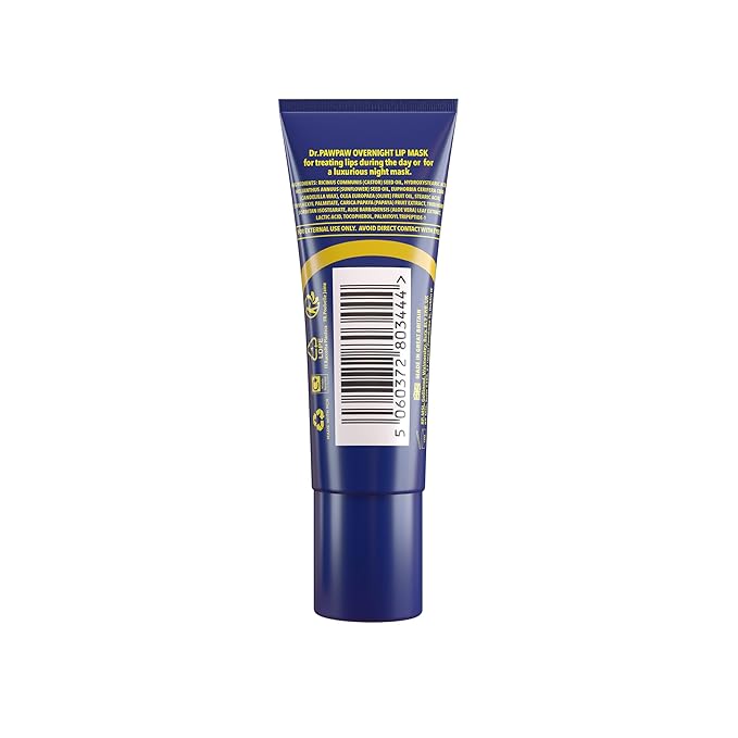 Overnight Lip Mask - Multi-Purpose Balm, Natural Pawpaw & Peptides Smooth Skin, Cracked Lips, Vegan, Ethical Beauty & Fregrance Free (10 ml)-Velvo Beauty