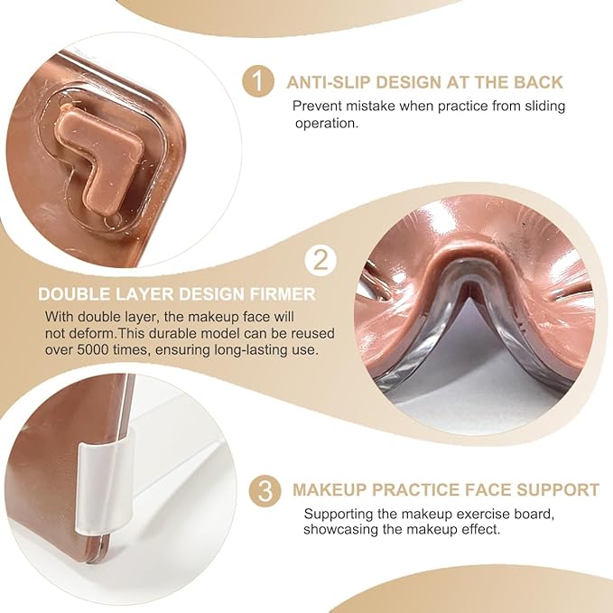 Makeup Practice Face Kit, Makeup Mannequin Face with Makeup Practice Face Board, 3D Reusable Practice Eye Makeup Face Eyeshadow Mannequin for Professional Makeup Artist and Beginner to Practice Makeup-Velvo Beauty