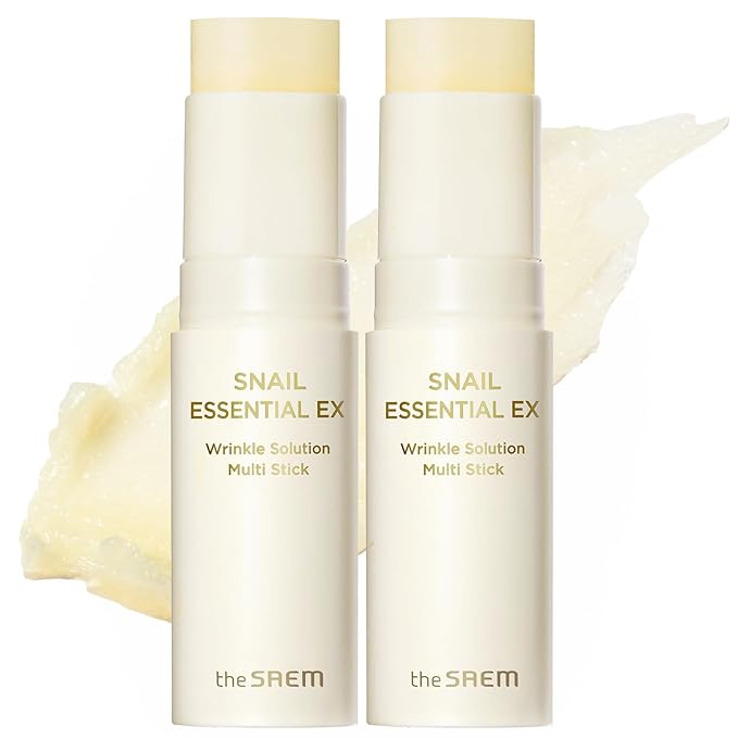 THESAEM Snail Essential EX Wrinkle Solution Multi-Purpose Balm Stick – Anti Aging & Moisturizing – Face & Eye Treatment – With Snail Collagen & Honey for Moist Glow, 0.4oz. 2 Pack-Velvo Beauty