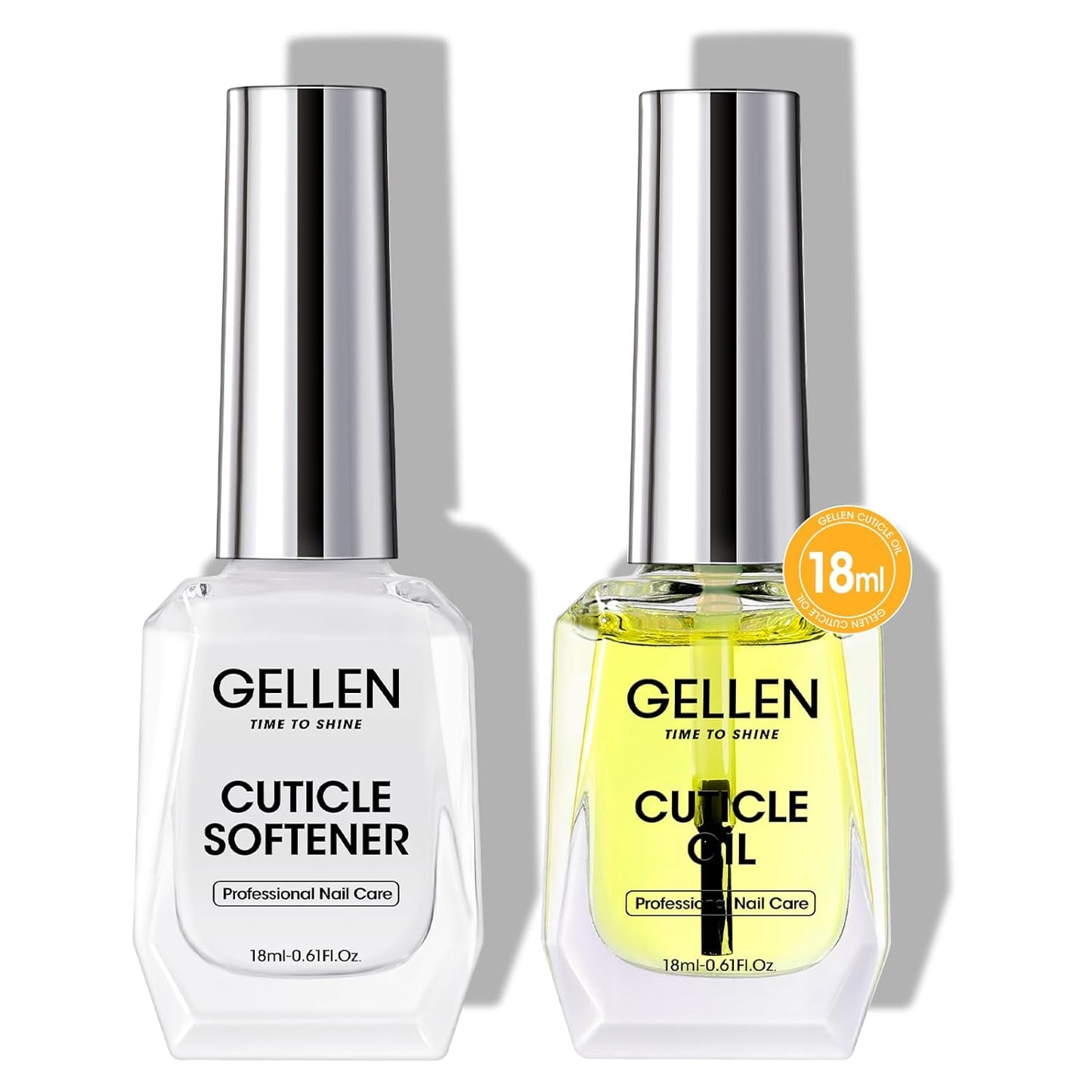 Gellen Cuticle Oil & Softener for Nails, 2 Pcs 18ml Cuticle Remover & Strengthener, Nail Cuticle Protector, 2 in 1 Nail Care Kit for Cuticle Removing & Repairng Manicure Essentials for Gel Nail Polish-Velvo Beauty