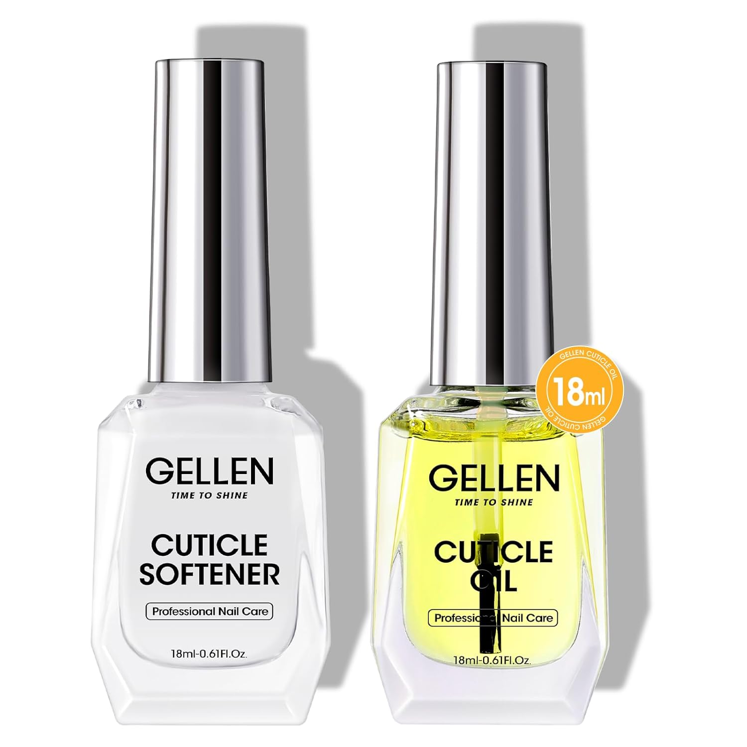 Gellen Cuticle Oil & Softener for Nails, 2 Pcs 18ml Cuticle Remover & Strengthener, Nail Cuticle Protector, 2 in 1 Nail Care Kit for Cuticle Removing & Repairng Manicure Essentials for Gel Nail Polish-Velvo Beauty