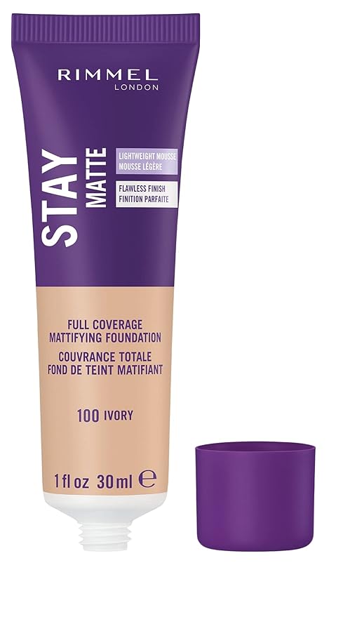 Rimmel Stay Matte Foundation, Ivory, 1 Fluid Ounce (Pack of 2)-Velvo Beauty