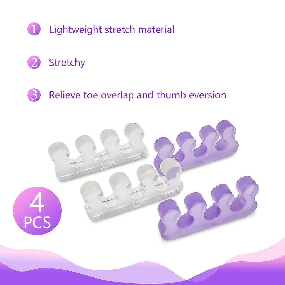 SUNFATT Toe Separators for Pedicure,Toe Spacer,Toe Separators use for Separation of Toenails or Nails,Washable and Reusable Pedicure Supplies.-Velvo Beauty