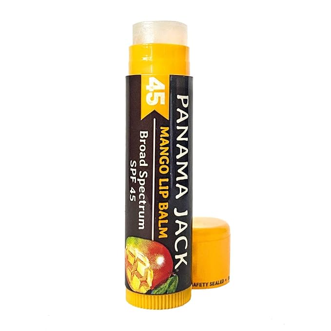 Panama Jack Sunscreen Lip Balm - SPF 45, Broad Spectrum UVA-UVB Sunscreen Protection, Prevents & Soothes Dry, Chapped Lips, Mango, 7-pack-Velvo Beauty