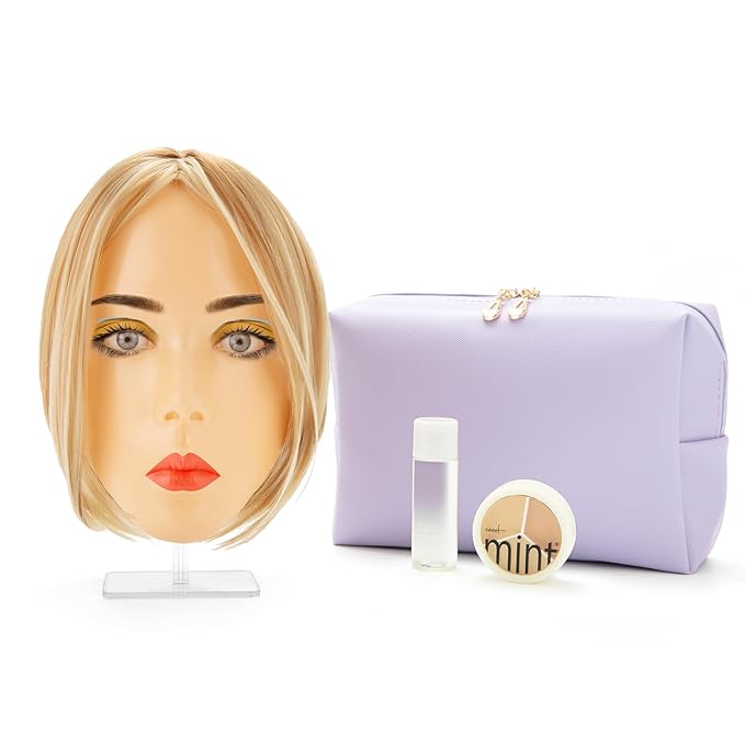 Makeup Practice Face, 2024 Upgrade 5D Makeup Mannequin Face Reusable Silicone Makeup Practice Face Board with Bracket, Come with Makeup remover & Concealer 3 Color & Makeup Bag White-Velvo Beauty