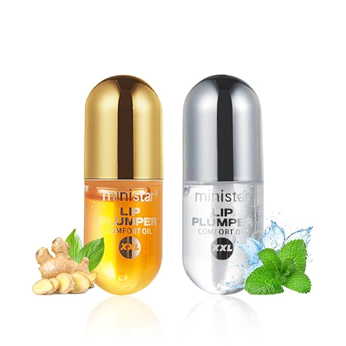 2PCS Lip Plumper Gloss Plumping Lip Gloss Set Natural Moisturizing Lip Plumping Gloss Daily Lip Care Products Lip Plumper Set for Women-Velvo Beauty