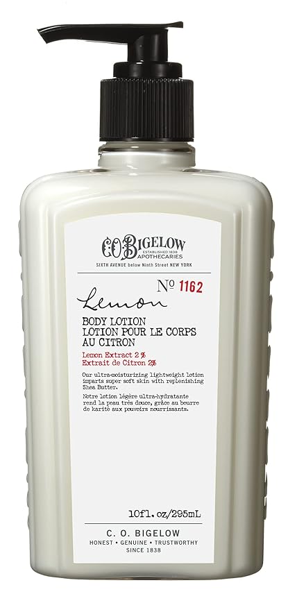 C.O. Bigelow Lemon Body Lotion, Moisturizing Body Lotion for Dry Skin with Shea Butter & Lemon Extract, 10 Fl Oz-Velvo Beauty