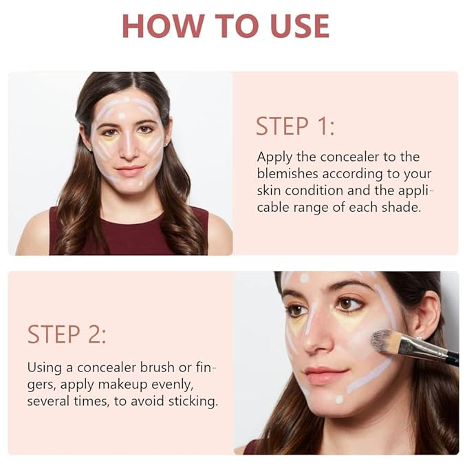 6 Color Correcting Concealer Palette With Concealer Brush, Tattoo Concealer, Cream Contouring Makeup Kit, Corrects Dark Circles Red Marks Scars Light Mediumor creamy concealer A1-Velvo Beauty