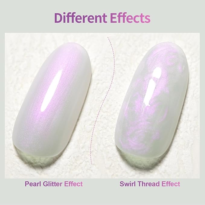 RARJSM Gel Builder Nail Polish Pearl White Purple Glitter Hard Gel in a Bottle Mermaid Shell Pearlescent Thick Extension Structure Gels for Nails 15ml Soak Off Curing Requires Salon Home DIY Use-Velvo Beauty
