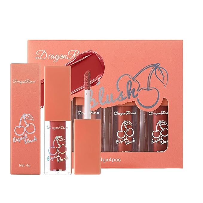 Liquid Blush 4Pcs Set Makeup for Cheeks Matte Finish Soft Cream, Flushed Cheeks, Vegan & Cruelty-free,Long-Wearing, Smudge Proof, Natural-Looking-Velvo Beauty