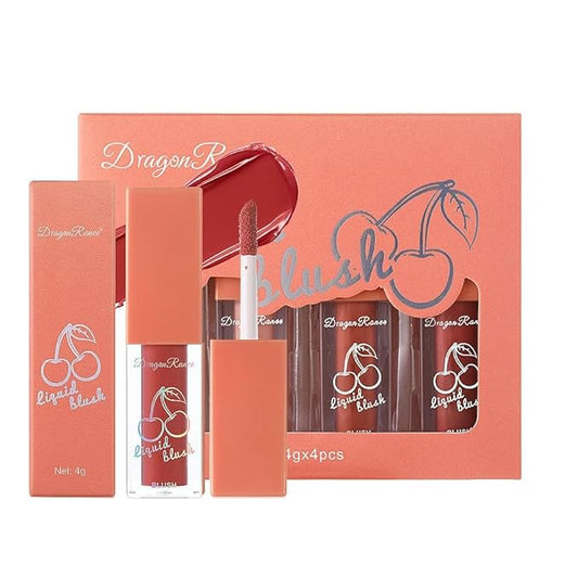 Liquid Blush 4Pcs Set Makeup for Cheeks Matte Finish Soft Cream, Flushed Cheeks, Vegan & Cruelty-free,Long-Wearing, Smudge Proof, Natural-Looking-Velvo Beauty