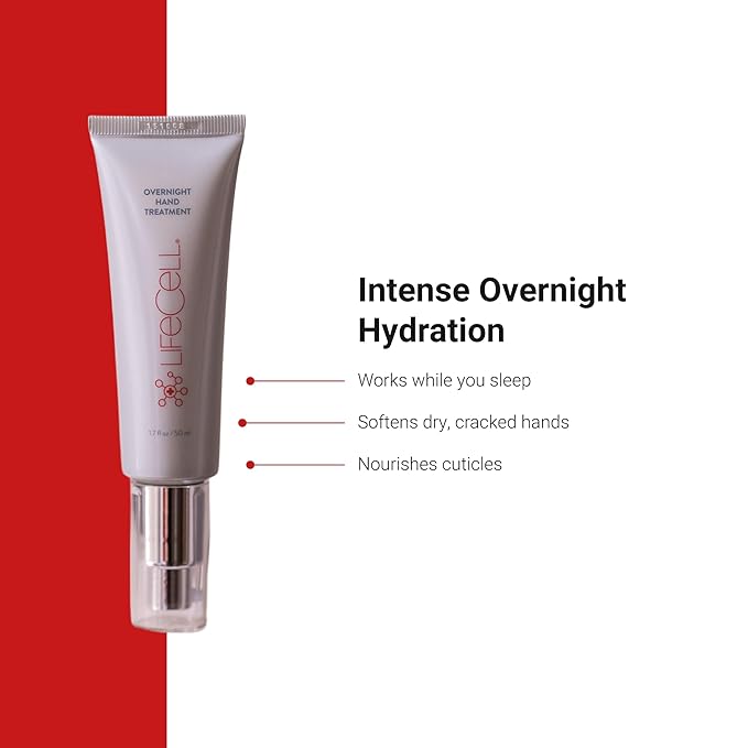 LifeCell Retinol + Vitamin C Overnight Hand Treatment – Anti-Aging Hand Cream for Dark Spots, Wrinkles & Dry Skin – Moisturizing Night Repair with Argan Oil – 1.7oz-Velvo Beauty