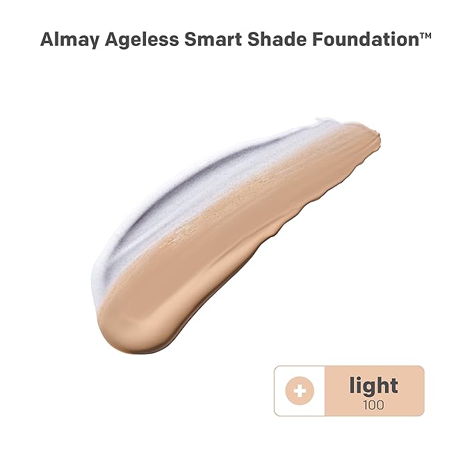 Almay Anti-Aging Foundation, Smart Shade Face Makeup with Hyaluronic Acid, Niacinamide, Vitamin C & E, Hypoallergenic-Fragrance Free, 100 Light, 1 Fl Oz (Pack of 1)-Velvo Beauty