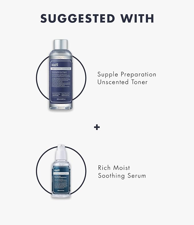 DearKlairs] Supple Preparation All-over lotion, Daily face and body moisturizer, for sensitive skin, Essential oil Free, Artificial fragrance free,250ml, 8.45oz-Velvo Beauty