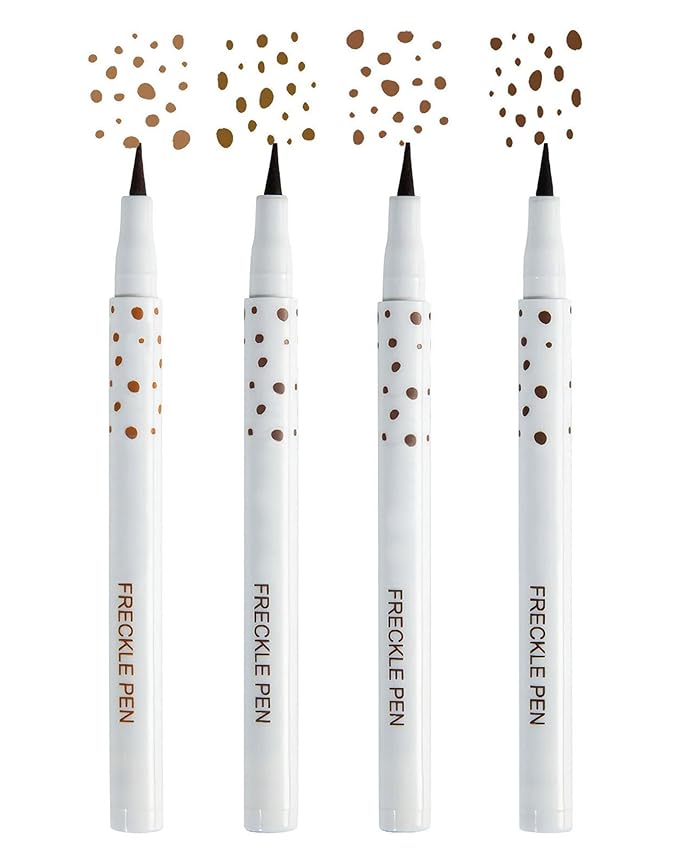 Freckle Pen, 4 Colors Kit - Natural Lifelike Faux Freckle Makeup Pen, Waterproof Long Lasting, Create Sunkissed Skin(4Pack)-Velvo Beauty