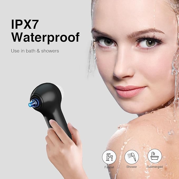 Face Scrubber Exfoliator with LCD Screen,Rechargeable Facial Cleansing Brush IPX7 Waterproof 3 in 1 Blackhead Remover Vacuum for Exfoliating,Massaging and Deep Pore Cleansing-Velvo Beauty