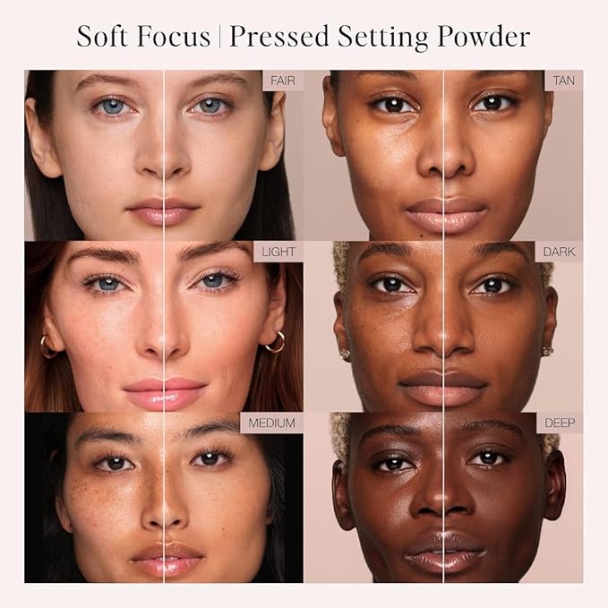 Jouer Soft Focus Hydrate & Setting Powder - Pressed Powder with Matte Finish - Blurring Powder for Fine Lines and Pores - Set Face Makeup Foundation or Concealer - Deep-Velvo Beauty