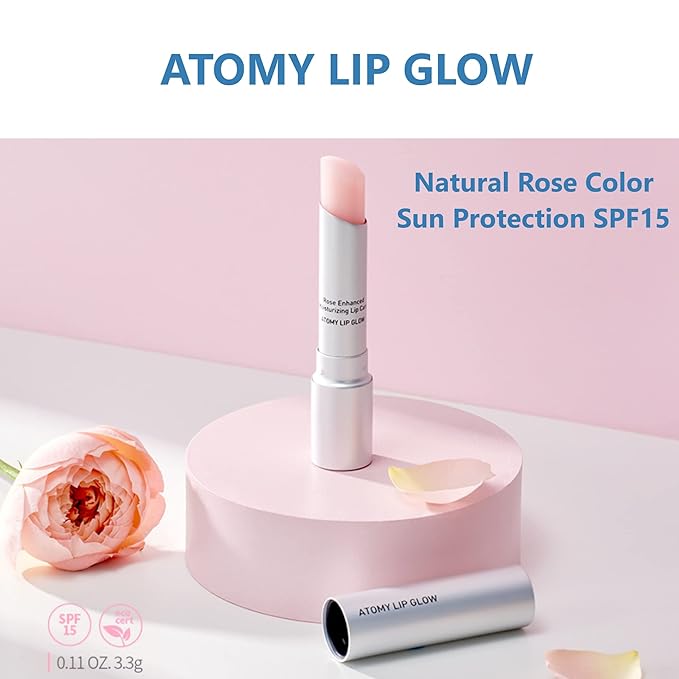 Atomy Lip Glow 3.3g x 2 EA - Moisturizing Lip Care Treatment Balm with Natural Pink Color-Velvo Beauty